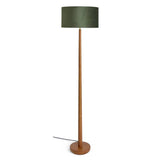 Habitat tapered wood floor lamp in walnut and green, imported from the UK