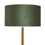 Habitat tapered wood floor lamp in walnut and green, imported from the UK