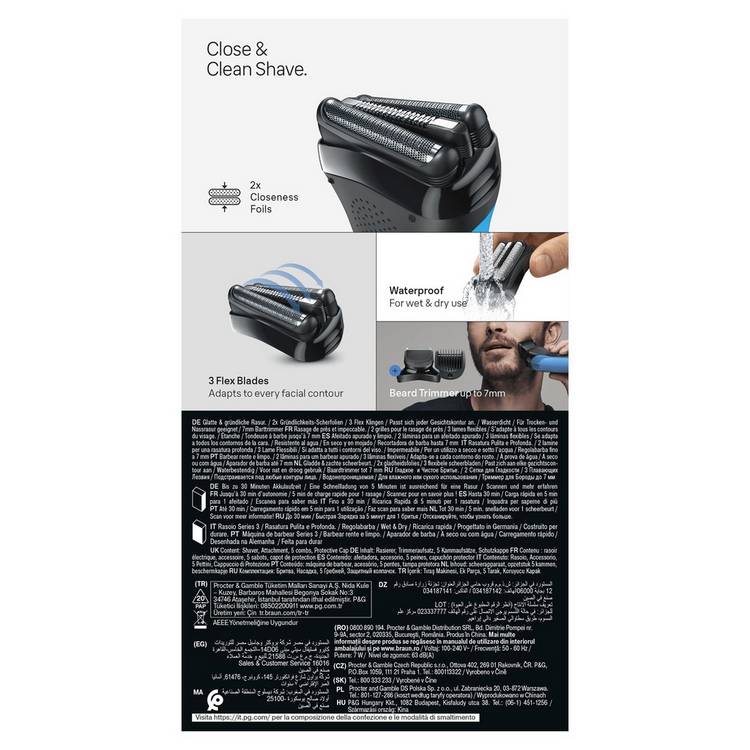 Braun electric shaver Series 3 310BT, UK version