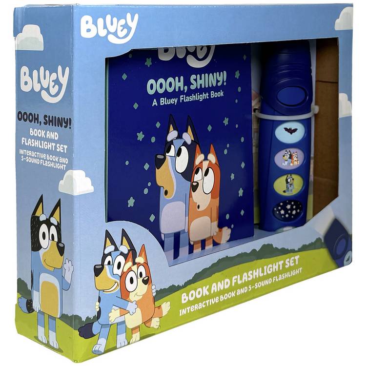 Bluey interactive book and flashlight set (British brand)