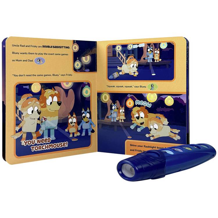 Bluey interactive book and flashlight set (British brand)