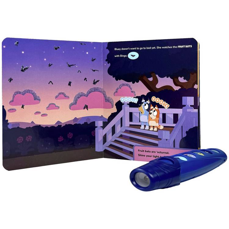 Bluey interactive book and flashlight set (British brand)