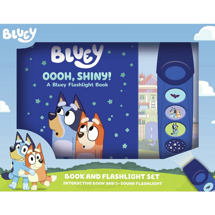 Bluey interactive book and flashlight set (British brand)