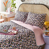 Night Lark Leopard duvet set single, imported from the UK