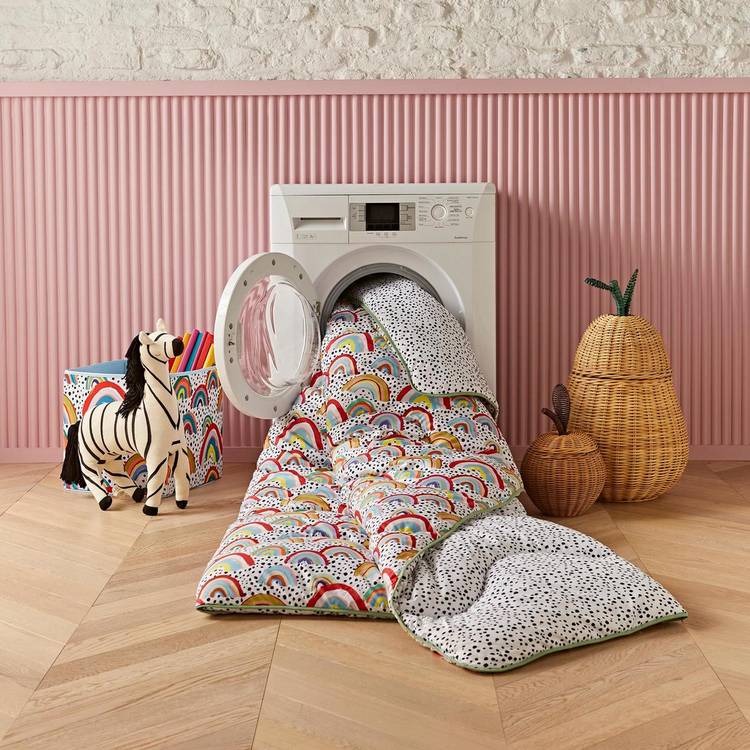 Night Lark Eleanor Bowmer Rainbow duvet set single, imported from the UK