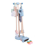 Chad Valley wooden cleaner toy set on stand - British product
