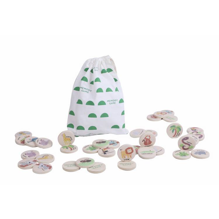 Chad Valley wooden memory game with jungle animals (British brand)