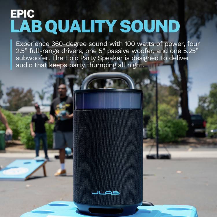 JLab Epic Party portable Bluetooth speaker black, UK version