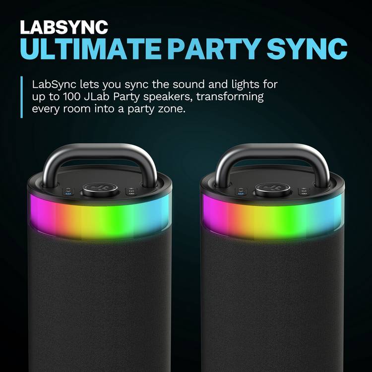JLab Epic Party portable Bluetooth speaker black, UK version
