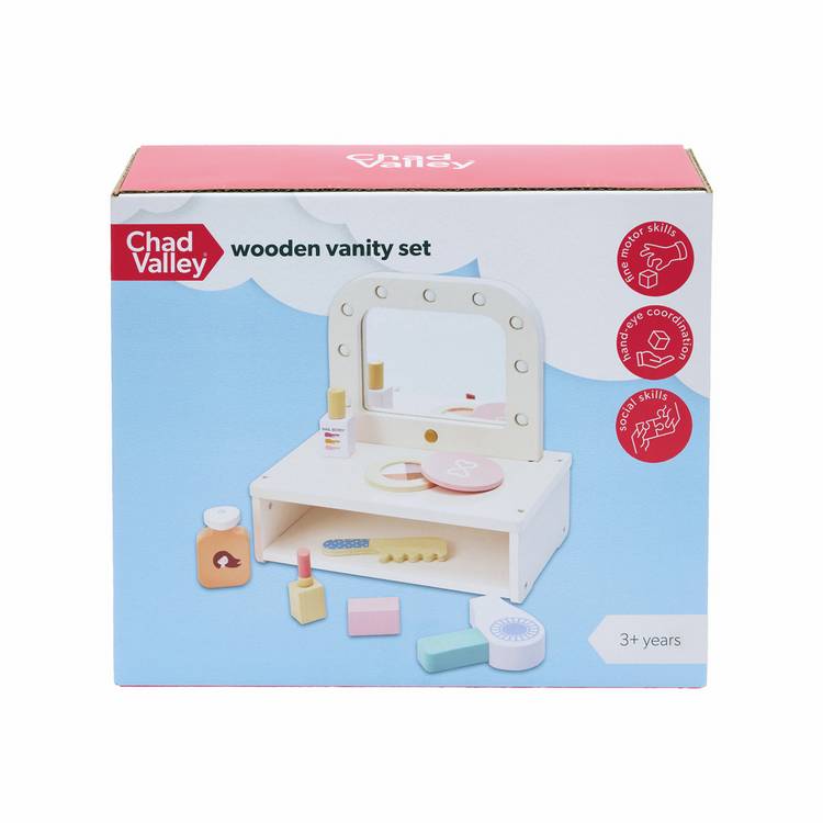 Chad Valley wooden vanity toy set, UK version