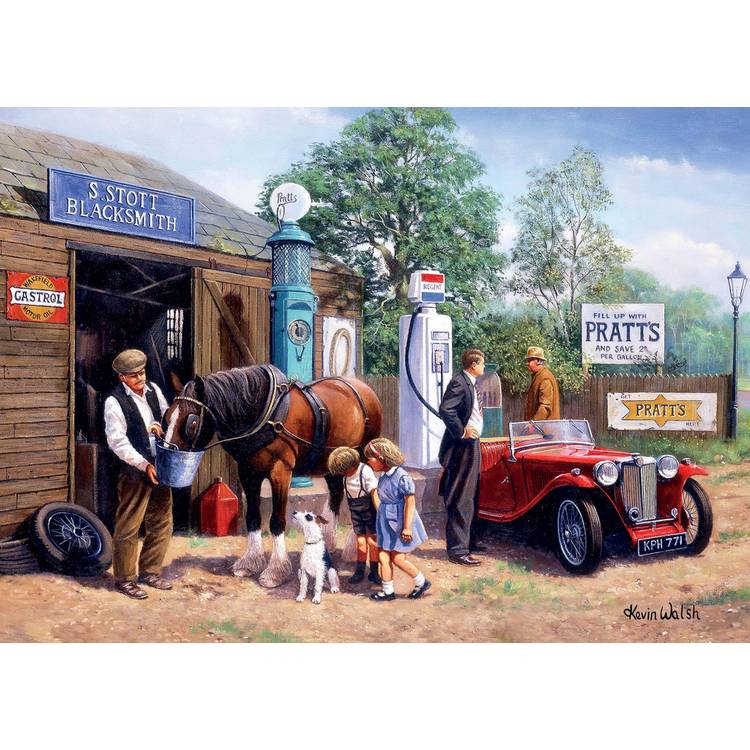 Kidicraft Nostalgia Taking On Fuel 1000 piece jigsaw puzzle - British product