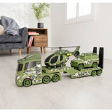 Teamsterz military transporter with helicopter and Humvee (British brand)