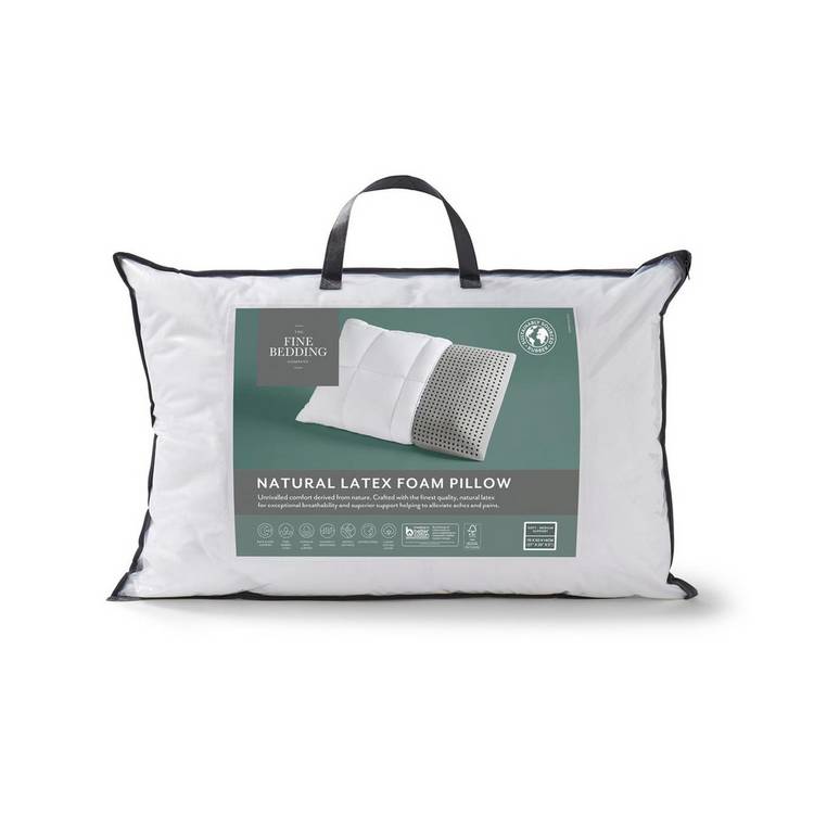 The Fine Bedding Company natural latex foam pillow, imported from the UK