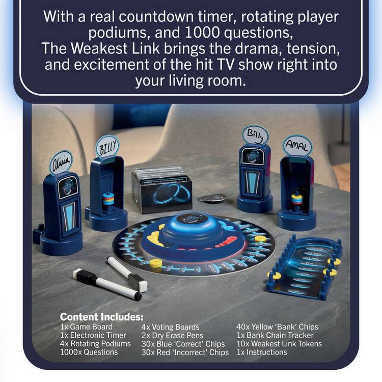 Drumond Park Weakest Link trivia board game, imported from the UK