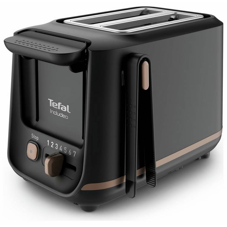 Tefal wide slot 2 slice toaster black - British product