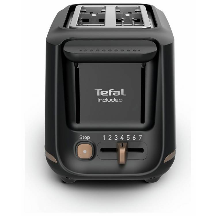 Tefal wide slot 2 slice toaster black - British product