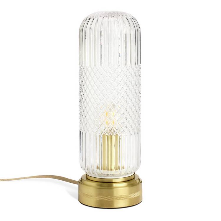 Argos Home Perses cut glass touch table lamp brass - British product