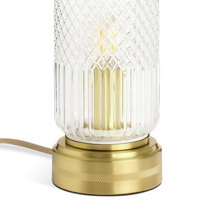 Argos Home Perses cut glass touch table lamp brass - British product