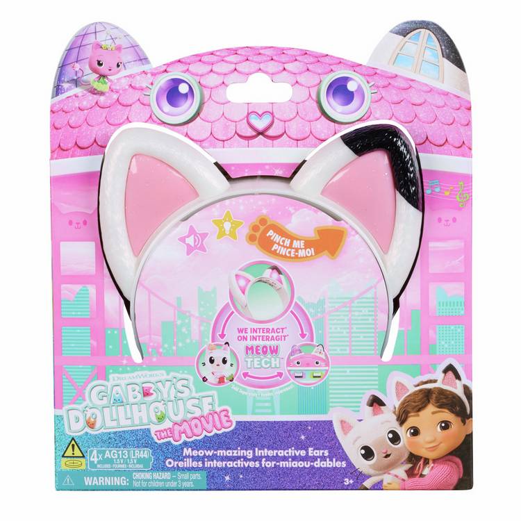 Gabby's Dollhouse Movie Meow-mazing interactive ears headband, imported from the UK