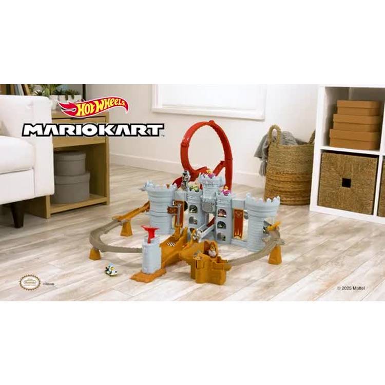 Hot Wheels Mario Kart Bowser's Castle track set 34 inch (British brand)