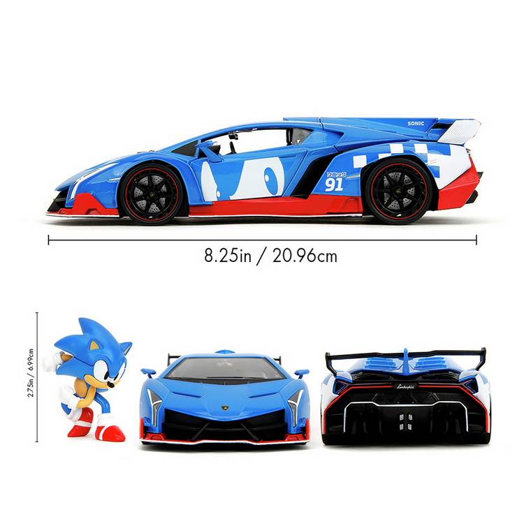 Jada die-cast car Sonic Lamborghini Veneno 1:24 scale - British product