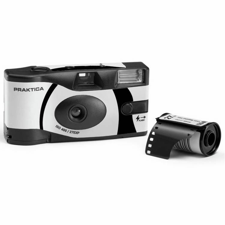 Praktica disposable camera black and white 35mm film pack of 2 - British product