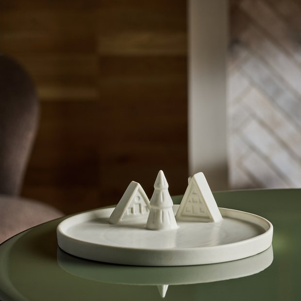 Habitat white ceramic trinket tray (British brand)