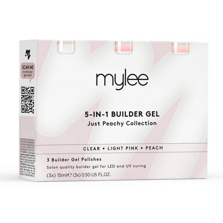 Mylee 5 in 1 Builder Gel Just Peachy Trio, imported from the UK