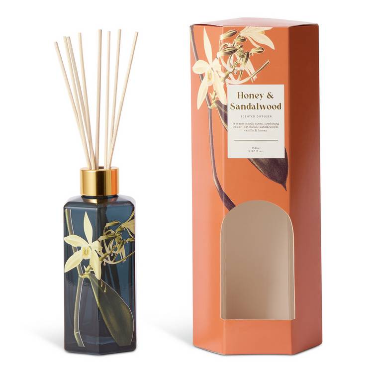 Argos Home reed diffuser Honey and Sandalwood 150ml, imported from the UK