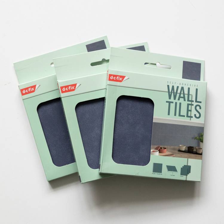 D-C-Fix blue peel and stick wall tiles 15cm 3pk, UK version