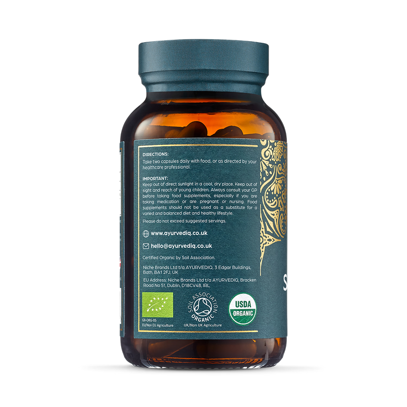 Ayurvediq organic shatavari capsules 120 caps, imported from the UK