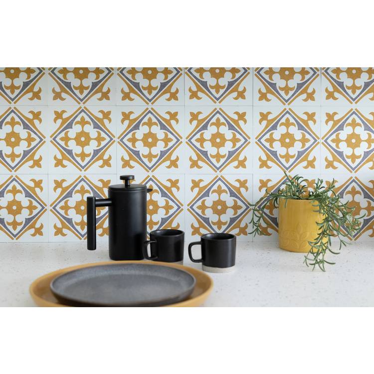 D-C-Fix yellow self adhesive vinyl wall tiles, imported from the UK
