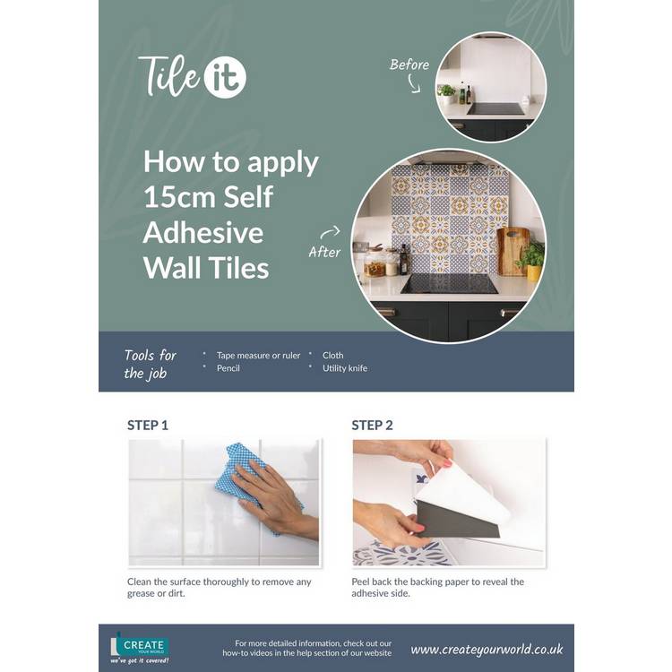 D-C-Fix yellow self adhesive vinyl wall tiles, imported from the UK