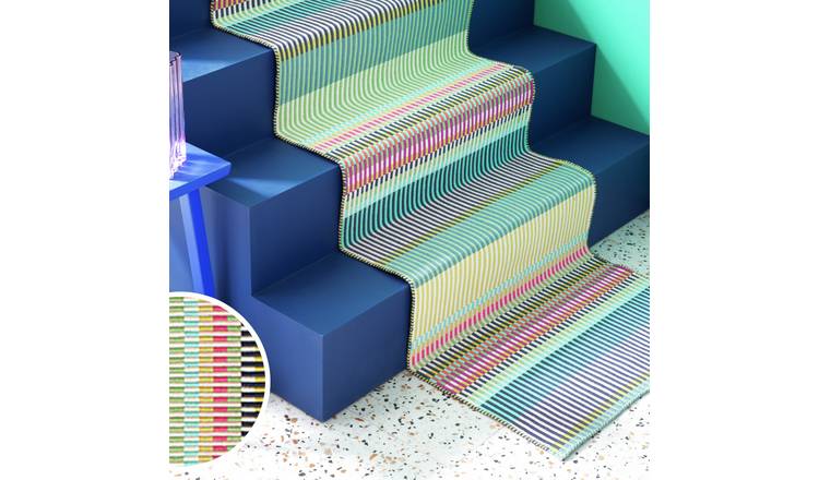 Margo Selby Buster Green flatweave runner 66x200cm, UK version