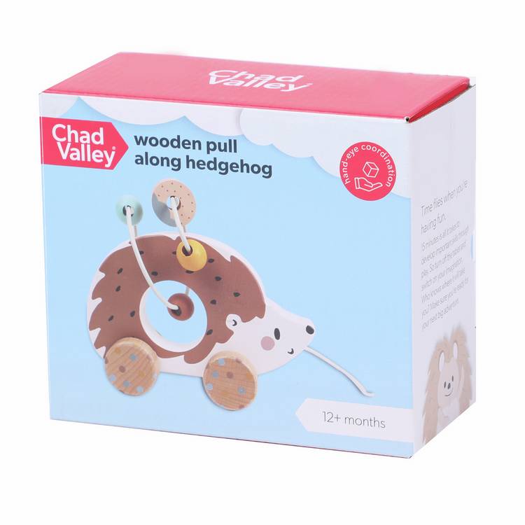 Chad Valley wooden pull along hedgehog - British product