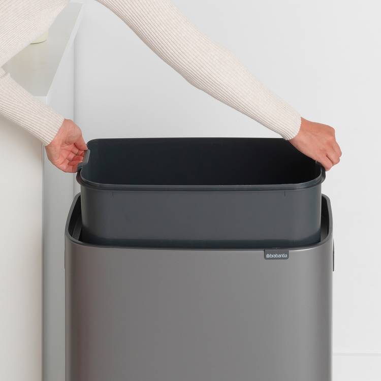 Brabantia Bo 60L touch bin dark grey (British brand)