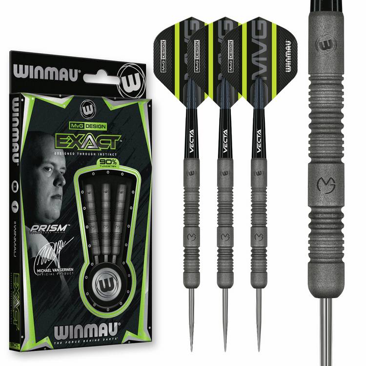 Winmau MvG Exact 23g tungsten darts set - British product