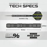 Winmau MvG Exact 23g tungsten darts set - British product