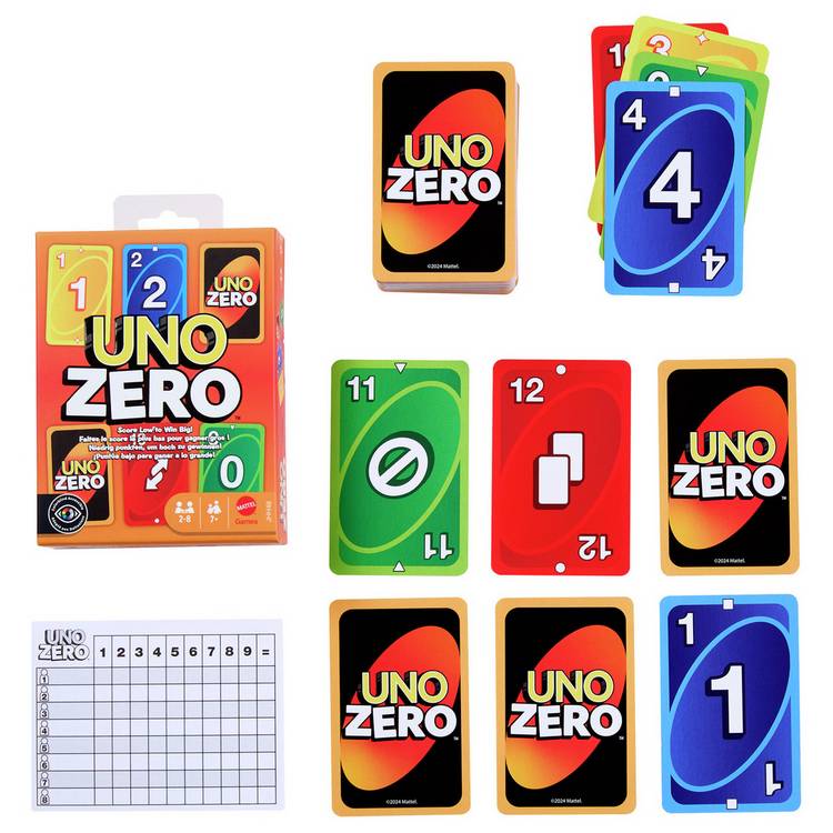 UNO Zero card game for family nights and travel (British brand)