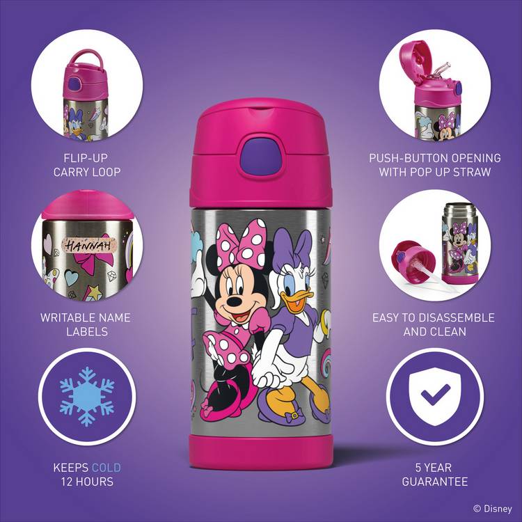Thermos Minnie Daisy water bottle 355ml stainless steel (British brand)