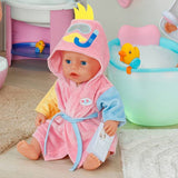 Baby Born doll bathrobe pink with orange and blue sleeves 43cm (British brand)