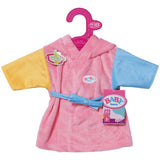 Baby Born doll bathrobe pink with orange and blue sleeves 43cm (British brand)