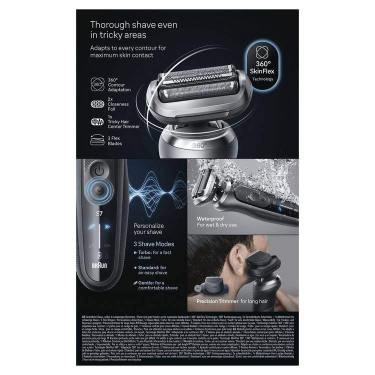 Braun Series 7 electric shaver 360 SkinFlex Head (British brand)