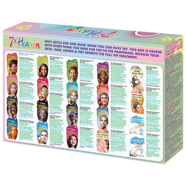 7th Heaven Bumper Box face masks gift set 20, UK version