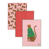 Habitat x Scion Christmas Lionel Leopard tea towels pack of 3, UK version