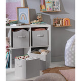 Home kids storage boxes set of 4 in grey - British product