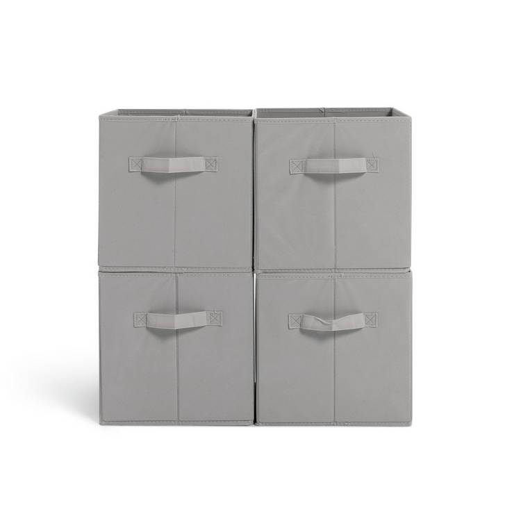 Home kids storage boxes set of 4 in grey - British product