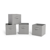 Home kids storage boxes set of 4 in grey - British product