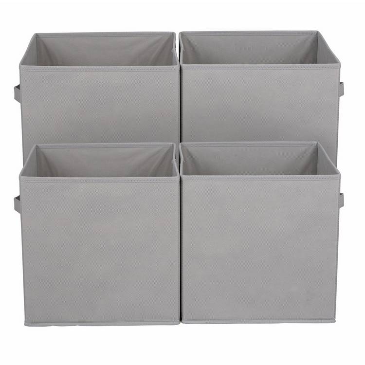 Home kids storage boxes set of 4 in grey - British product