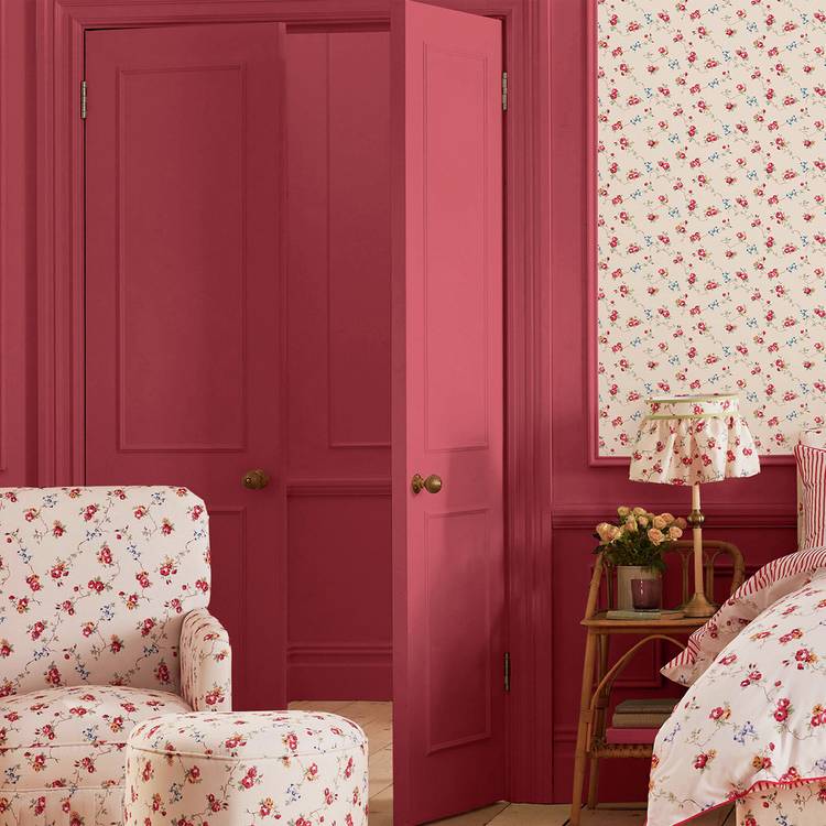 Cath Kidston emulsion paint 2.5L red Rows & Bows design (British brand)
